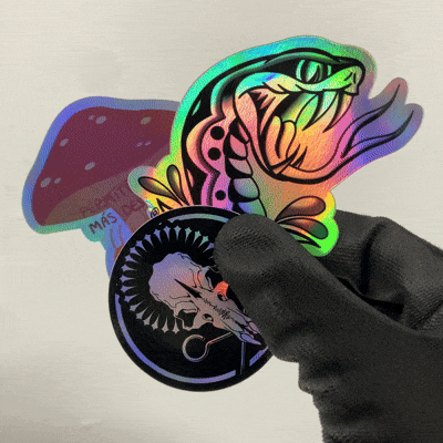 Pack 100 pegatinas holográficas personalizadas