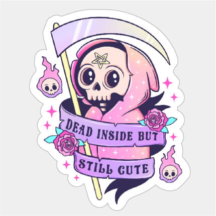 Dead Inside But Still Cute pegatina halloween