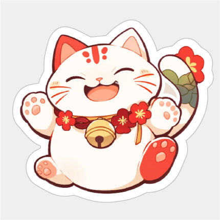 Lucky cat Japanese sticker