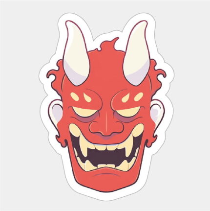 Hannya Noh Mask Japanese Sticker