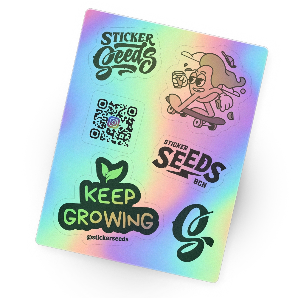 Ícono de producto: Plancha de pegatinas holográficas personalizada